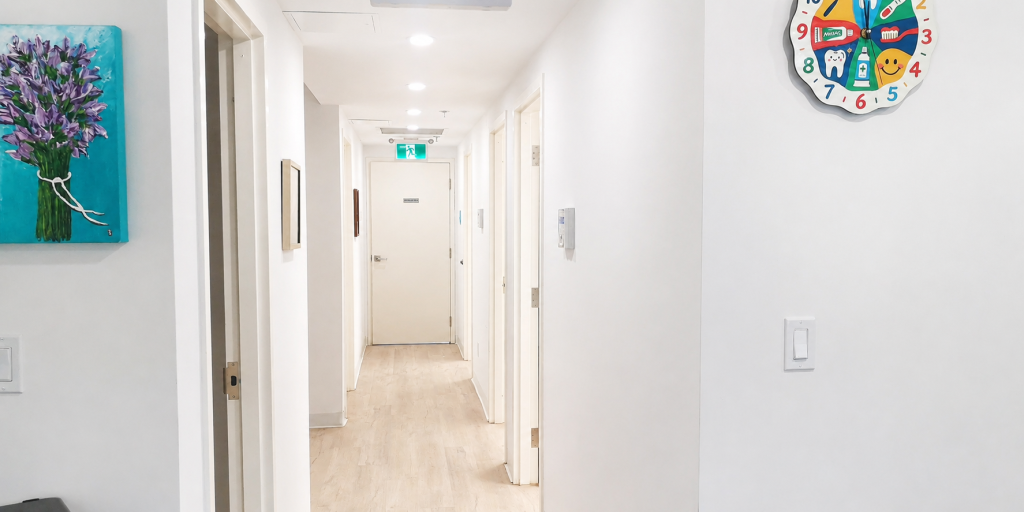 Clean clinic hallway